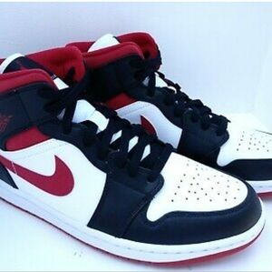 AIR JORDAN 1 MID 'BLACK GYM RED